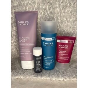 Paulas Choice 4 Piece Skincare Set Body Lotion Toner Exfoliant Moisturizer